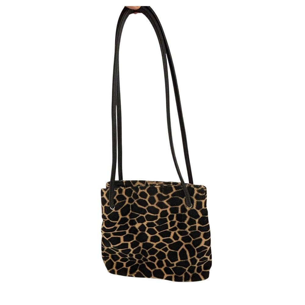 VTG Nine West Animal Print Double Strap‎ Animal Print 10" Shoulder Bag Y2K